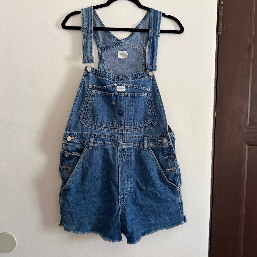 90s Vintage Calvin Klein CK Jeans Cutoff Carpenter Overalls | Medium